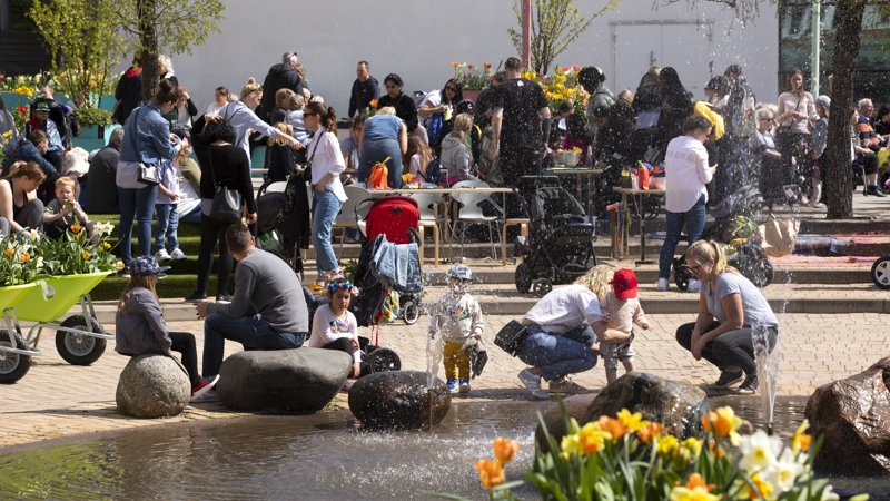 bild från torg en solig dag
