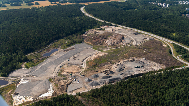 Flygbild över Albyberg